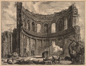 Pohledy na Řím: Pozůstatky Apollónova chrámu poblíž Hadriánovy vily od Giovanni Battista Piranesi