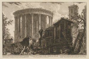 Pohledy na Řím: Chrám Sibyly v Tivoli. od Giovanni Battista Piranesi