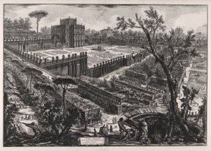 Villa Panfili mimo Porta San Pancrazio (Villa Pamphilj mimo Porta San Pancrazio), z Vedute di Roma (Výhledy na Řím) od Giovanni Battista Piranesi