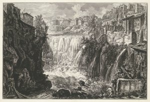 Waterval v Tivoli Pohled na vodopád Tivoli (název na objektu) Gezichten op Rome (název série) Pohledy na Řím navržený a vyrytý architektem Giambattista Piranesi Ve (nez) iano (název série) od Giovanni Battista Piranesi