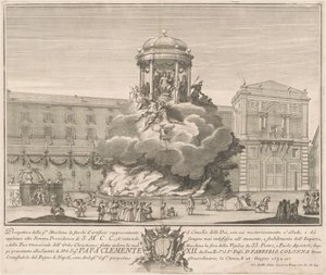 Prima Macchina pro Čínu z roku 1732: Rada bohů od Giovanni Battista Sintes, after Nicola Michetti