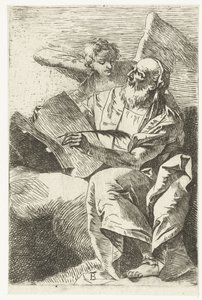 Evangelista Matouš s andělem Čtyři evangelisté (název série) od Giovanni Battista Tiepolo (attributed to)