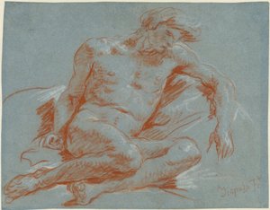 Sedící mužský akt od Giovanni Battista Tiepolo
