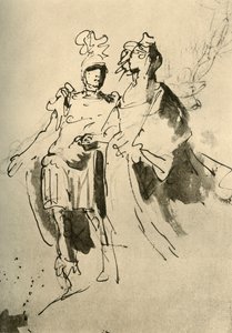 Ein Soldat und eine Frau, frühes bis mittleres 18. Jahrhundert von Giovanni Battista Tiepolo