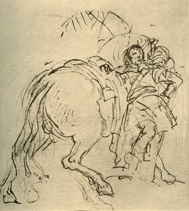 Jezdec opírající se o svého koně, c1740, 1928 od Giovanni Battista Tiepolo