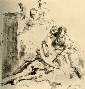 Angelica pečuje o Medorské rány, c1757, 1928 od Giovanni Battista Tiepolo