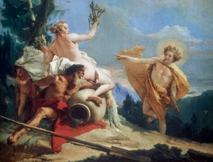Apollo pronásleduje Daphne, c1755-1760 od Giovanni Battista Tiepolo