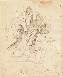 Klasické postavy shromážděné kolem urny od Giovanni Battista Tiepolo