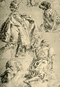 Detailní studie pro fresky v Kaisersaal v rezidenci ve Würzburgu, 1751-1752, 1928 od Giovanni Battista Tiepolo