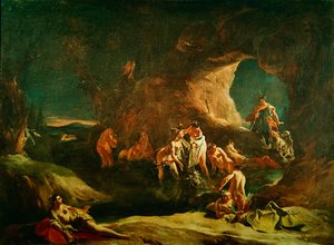 Diana a Acteon, kolem 1720-21 od Giovanni Battista Tiepolo