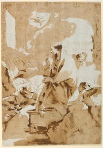 Kresba, Zvěstování, asi 1732 od Giovanni Battista Tiepolo