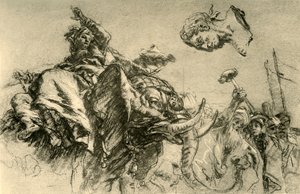 Východní žena na slonovi. Busta římských císařů, 1752-1753, 1928 od Giovanni Battista Tiepolo