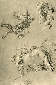 Vznášející se Amorové a jeden z Horae se slunečním ořem, 1752-1753, 1928 od Giovanni Battista Tiepolo