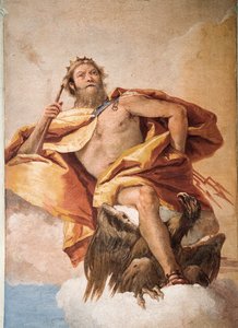 Jove Thunderer s Orlem, z komnaty olympských božstev v Foresteria (dům pro hosty) 1757 od Giovanni Battista Tiepolo