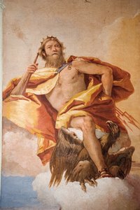 Jove Thunderer s Orlem, z komnaty olympských božstev v Foresteria (dům pro hosty) 1757 od Giovanni Battista Tiepolo