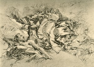 Madonna v oblacích obklopená anděly, c1754, 1928 od Giovanni Battista Tiepolo