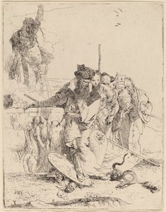 Kouzelník a další ohledně hada od Giovanni Battista Tiepolo