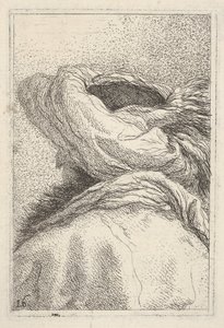 Muž v turbanu, vyobrazený ve formátu poprsí zezadu ve tříčtvrtečním pohledu, fr..., ca. 1770. od Giovanni Battista Tiepolo