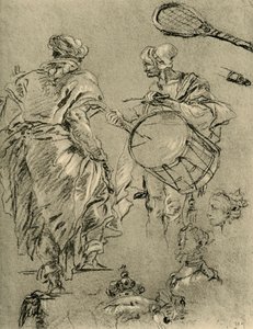 Muž viděný zezadu, bubeník a malá studia, 1751-1752, 1928 od Giovanni Battista Tiepolo