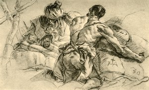 Orientální obchodníci s balíky zboží, 1753, 1928 od Giovanni Battista Tiepolo