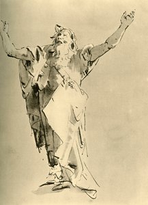Prophet mit erhobenen Armen von Giovanni Battista Tiepolo