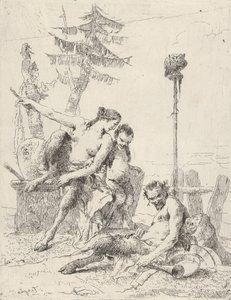 Satyr Family Pan a jeho rodina, z Scherzi, ca. 1743-50. od Giovanni Battista Tiepolo
