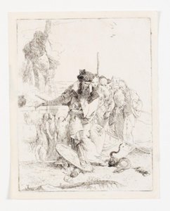Šest lidí při pohledu na hada. List ze série Scherzi di fantasia. (Rizzi 15; De Vesme 24) od Giovanni Battista Tiepolo