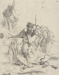 Šest lidí, kteří sledují hada, z Scherzi, ca. 1743-50. od Giovanni Battista Tiepolo