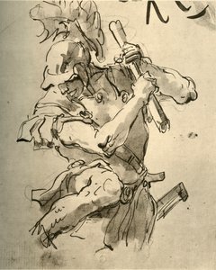Voják zvedl ruku k úderu, polovina 18. století, 1928 od Giovanni Battista Tiepolo