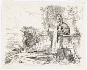 Stojící filosof s velkou knihou, z knihy Vari Capricci od Giovanni Battista Tiepolo