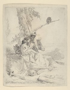 Rodina orientálního rolníka, z Scherzi, ca. 1740. od Giovanni Battista Tiepolo