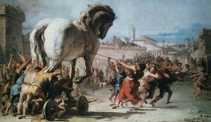 Průvod trojského koně do Tróje, c1760 od Giovanni Battista Tiepolo