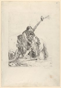Tři muži stojící vedle koně, z Scherzi, ca. 1740. od Giovanni Battista Tiepolo