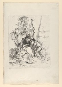 Zwei Magier und zwei Jungen, aus den Scherzi, ca. 1743-50 von Giovanni Battista Tiepolo