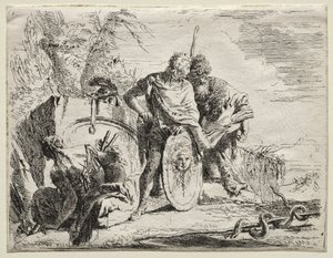 Různé rozmar: Astrologen a mladý voják od Giovanni Battista Tiepolo