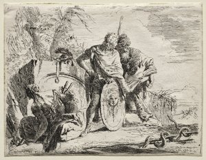 Různé rozmar: Astrologen a mladý voják. od Giovanni Battista Tiepolo