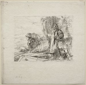 Různé rozmary: Filozof stojící s knihou od Giovanni-Battista Tiepolo