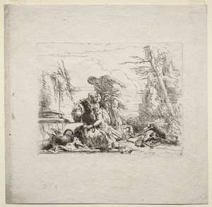 Různé rozmary: Žena v poutech, 1785. od Giovanni Battista Tiepolo