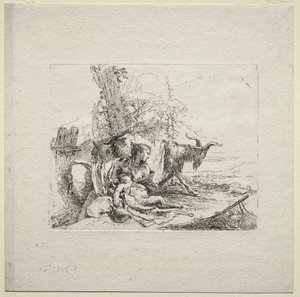 Různé rozmary: Žena s tamburínou od Giovanni Battista Tiepolo