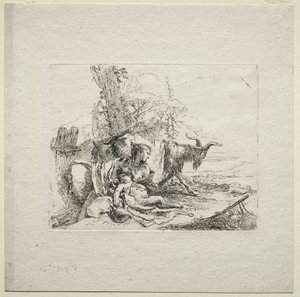 Různé rozmary: Žena s tamburínou, 1785. od Giovanni Battista Tiepolo