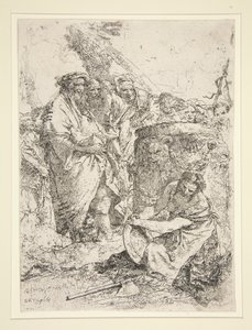 Žena klečící a držící misku, ze série Scherzi od Giovanni Battista Tiepolo