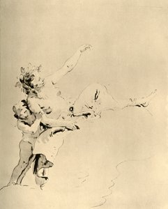 Žena spočívající na oblacích a podporovaná Amorem, polovina 18. století, 1928 od Giovanni Battista Tiepolo