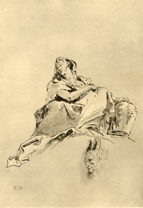 Mladá žena sedí, drží džbán po boku, polovina 18. století, 1928 od Giovanni Battista Tiepolo