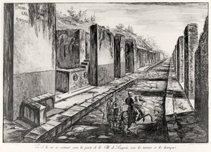 Pohled na ulici Brány města Pompeje z Antiquites de Pompeia od G.B. Piranesi, vyryl Francesco Piranesi (1758-1810) 1804 od Giovanni Battista Piranesi