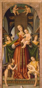 Madona s dítětem, centrální panel Triptych Madony s dítětem se svatými (obraz) od Giovanni Battista the Elder Bertucci