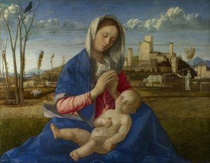 Madona z louky. Kolem 1500 od Giovanni Bellini