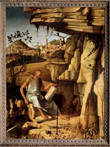 Svatý Jeroným v poušti Obraz od Giovanniho Belliniho dit il Giambellino (asi 1430-1516) 1479 Rozměr 145x114 cm Palazzo Pitti Florence od Giovanni Bellini