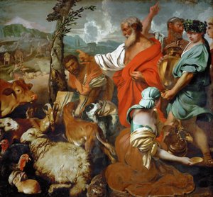 Noemova archa - baroko : The Animals Board Noemova archa od Castiglione, Giovanni Benedetto (1610-1665), druhá polovina 17. stol.. Olej na plátně, 200x217,5. Uměleckohistorické muzeum, Vídeň od Giovanni Benedetto Castiglione