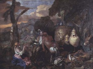 Bacchantes a satyr od Giovanni Benedetto Castiglione