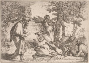 Diogenes hledá čestného muže od Giovanni Benedetto Castiglione